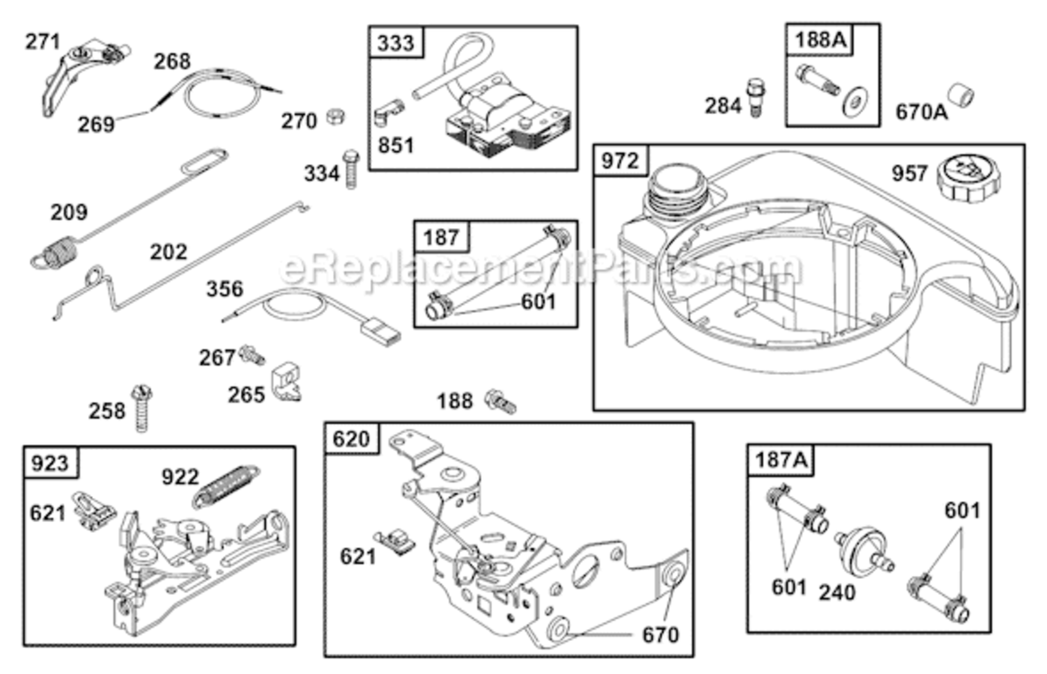 Page E Diagram and Parts List for 12D800  Briggs and Stratton Engine